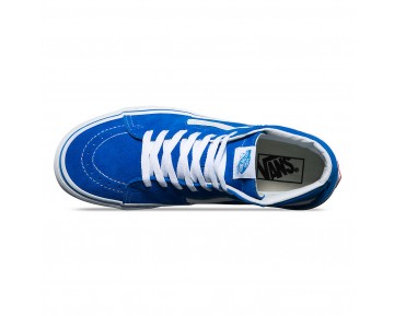 Chaussures Vans Daim Sk8-Hi Homme/Femme (Suede/Canvas) Imperial Blue/True White NO. 8GEMWG