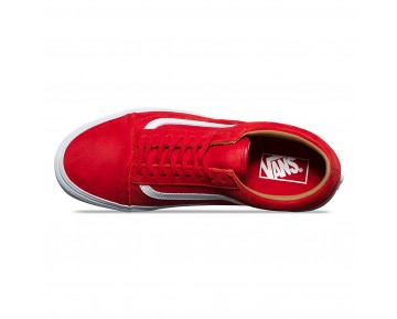 Chaussures Vans Premium Leather Old Skool Homme/Femme (Premium Leather) Racing Red/True White NO. 8G1MRV