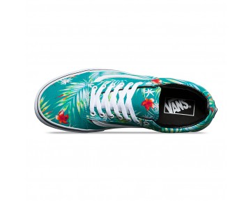 Chaussures Vans Decay Palms Old Skool Homme/Femme (Decay Palms) Baltic/True White NO. 8G1MOX