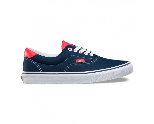 Chaussures Vans Neon Era 59 Homme/Femme (Neon Leather) Dress Blues/Neon Red NO. 8FSMVK