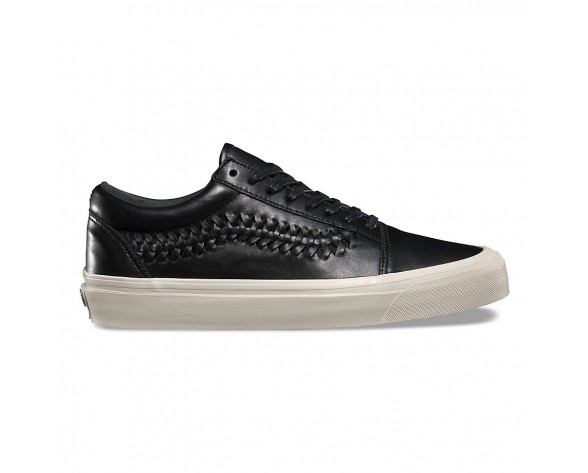 Chaussures Vans Cuir Tressé Old Skool Homme/Femme (Leather) Black NO. 8G9L3A