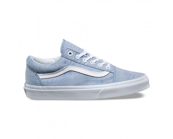 Chaussures Vans Jersey Speckle Old Skool Femme (Speckle Jersey) Blue/True White NO. 8G1MUT