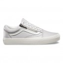 Chaussures Vans Zippées Cuir Old Skool Femme (Leather) Wind Chime/Blanc De Blanc NO. 493MWU