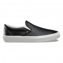 Chaussures Vans Cuir Perf Classic Slip-On Homme (Leather Perf) Black NO. 8F7KVJ