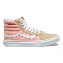Chaussures Vans Pastels Sk8-Hi Slim Femme Pale Khaki/True White NO. 2R2MQY
